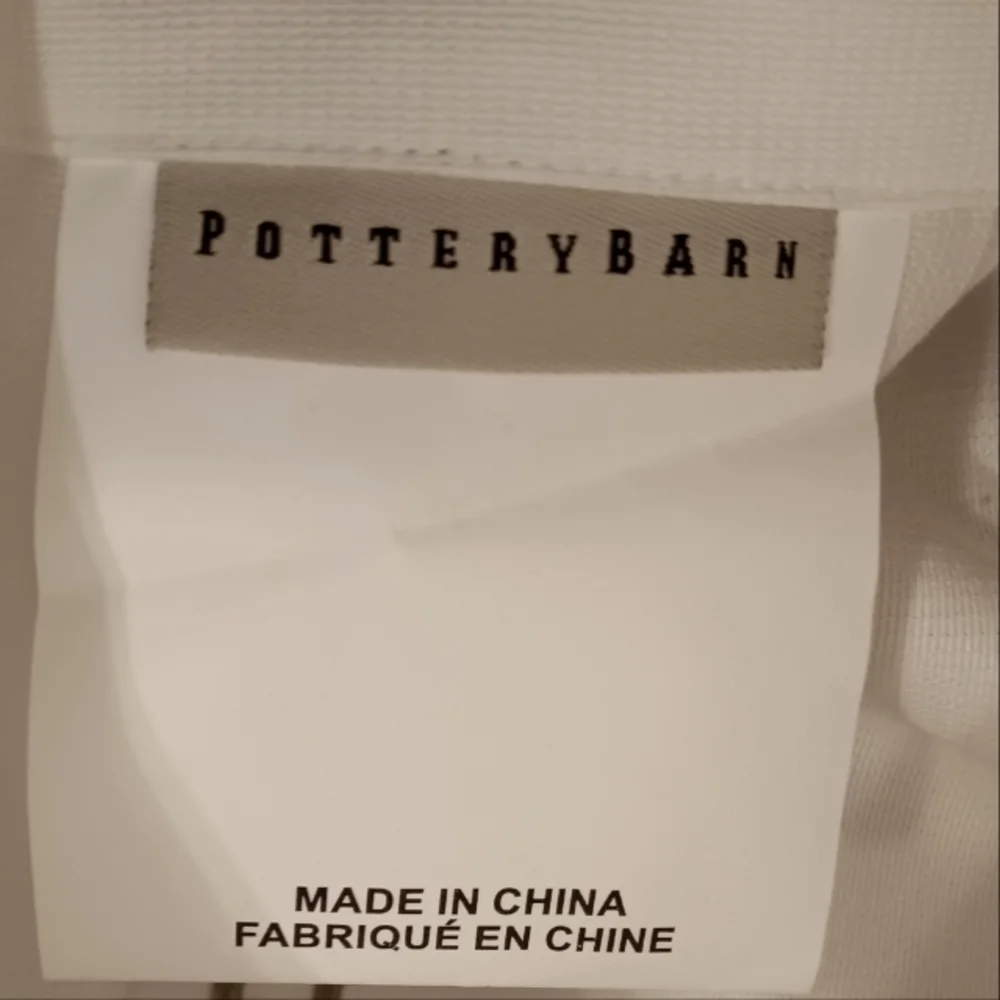 Pottery Barn Cotton Bedford Cord Standard Sham w/ Green White Chain Trim